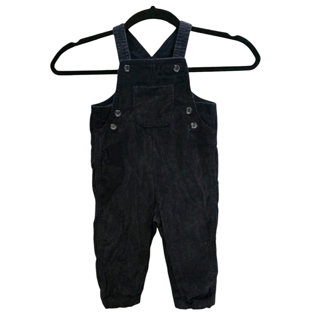 Carters Blue Corduroy Overalls SZ 18 MO Adjustable straps Boy #206 Snap Closure